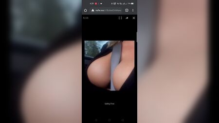 الثدي بين حزام مقعد السيارة