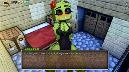 لعبة هنتاي ساخرة من HornyCraft على PornPlay، الحلقة 10: فتاة "كريبر" من لعبة ماينكرافت تحب أن يداعب أحدهم رأسها